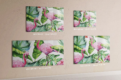 Magnetkort ovanför skrivbordet Naturens flamingos