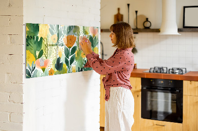 Magnetisk väggskiva Akvarell blommor