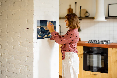 Magnetkort med magneter Solnedgång landskap