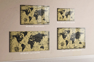 Magnetkort för barn Vintage världskarta