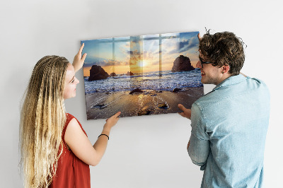 Magnetkort med magneter Solnedgång på stranden