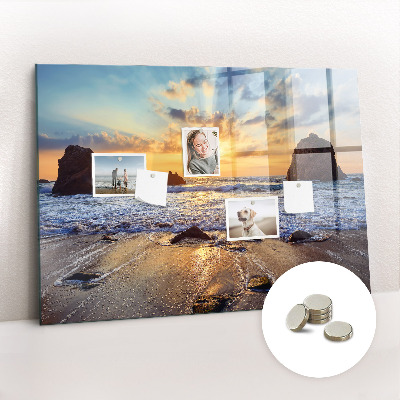 Magnetkort med magneter Solnedgång på stranden