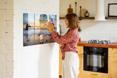 Magnetkort med magneter Solnedgång på stranden