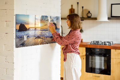 Magnetkort med magneter Solnedgång på stranden