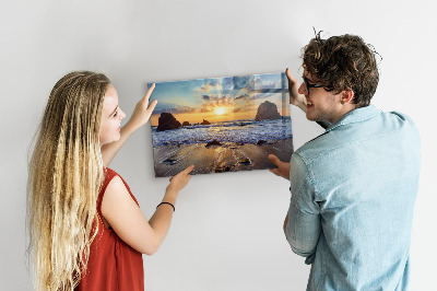 Magnetkort med magneter Solnedgång på stranden