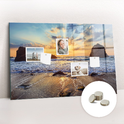 Magnetkort med magneter Solnedgång på stranden