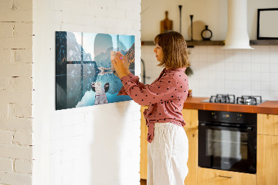 Magnetkort med magneter Båtar på sjön