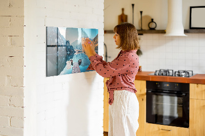 Magnetkort med magneter Båtar på sjön