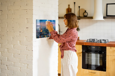 Magnetkort med magneter Stad på natten