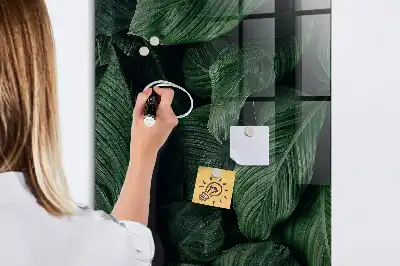 Magnetisk skrivtavla med motiv av djungelblad