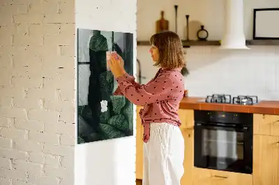Magnetisk skrivtavla med motiv av djungelblad