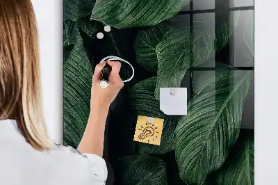 Magnetisk skrivtavla med motiv av djungelblad