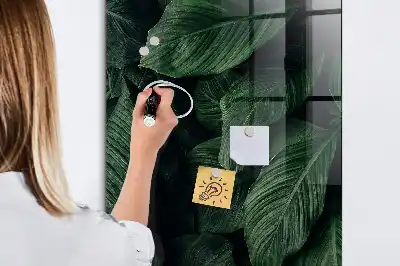 Magnetisk skrivtavla med motiv av djungelblad