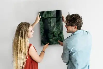Magnetisk skrivtavla med motiv av djungelblad