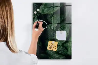 Magnetisk skrivtavla med motiv av djungelblad