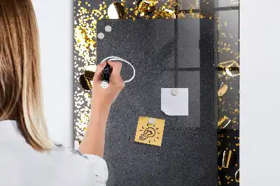 Magnetisk rittavla i utförandet guldkonfetti