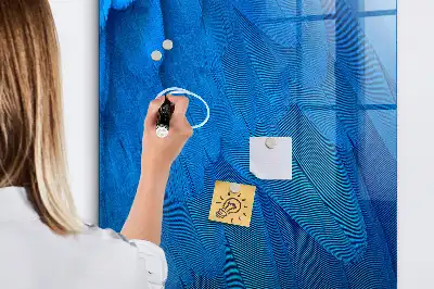 Magnetisk skrivtavla med motiv av fågelfjädrar