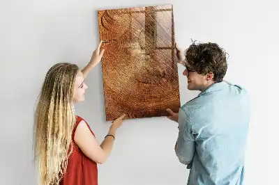 Magnetisk rittavla med motiv av tvärsnitt av trädstam