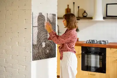 Magnetisk rittavla med motiv av trädets årsringar
