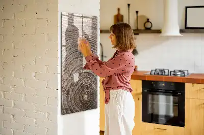 Magnetisk rittavla med motiv av trädets årsringar