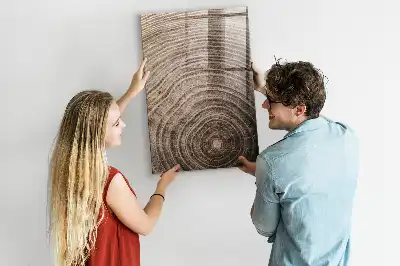 Magnetisk rittavla med motiv av trädets årsringar