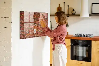 Magnetisk rittavla motiv med gammal tegelvägg