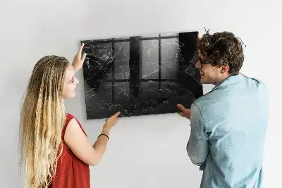 Magnetisk tavla med penna svart marmormönster
