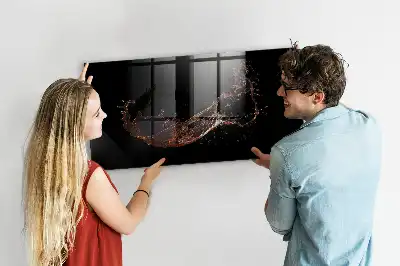 Magnetisk skrivtavla med penna motiv med utspilld dryck