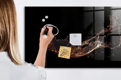Magnetisk skrivtavla med penna motiv med utspilld dryck