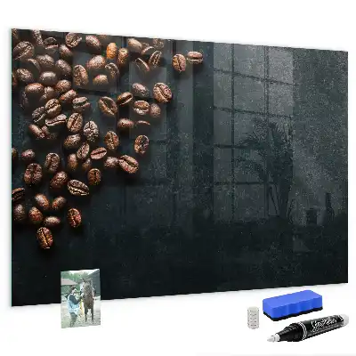 Kaffebönor med magnetisk tavla och penna