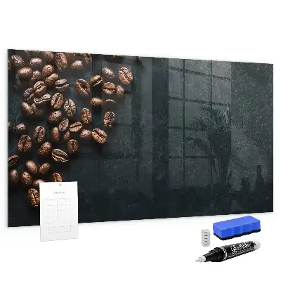 Kaffebönor med magnetisk tavla och penna
