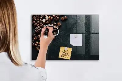 Kaffebönor med magnetisk tavla och penna