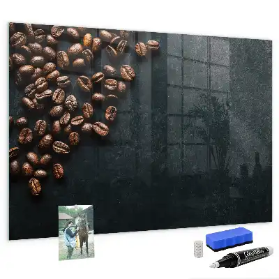Kaffebönor med magnetisk tavla och penna