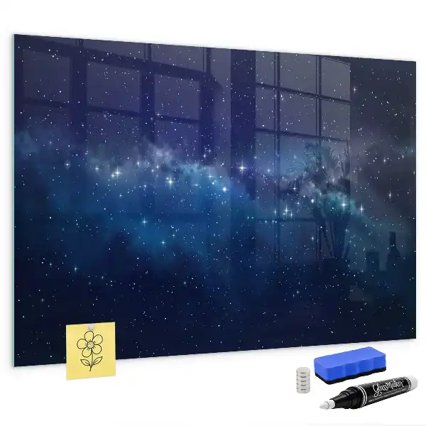 Magnetisk tavla med penna motiv med mörk himmel och stjärnor