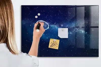 Magnetisk tavla med penna motiv med mörk himmel och stjärnor