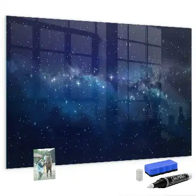 Magnetisk tavla med penna motiv med mörk himmel och stjärnor