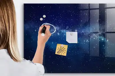 Magnetisk tavla med penna motiv med mörk himmel och stjärnor