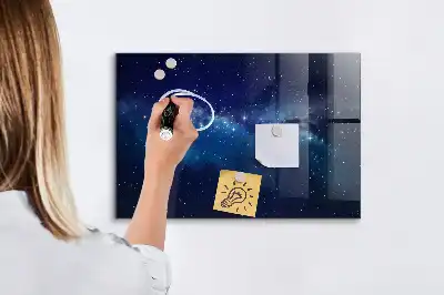 Magnetisk tavla med penna motiv med mörk himmel och stjärnor