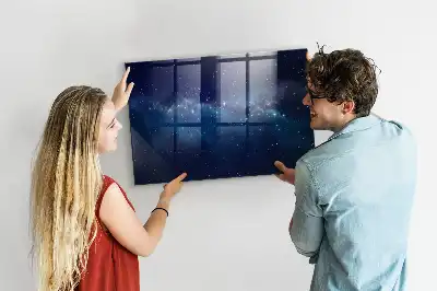 Magnetisk tavla med penna motiv med mörk himmel och stjärnor