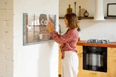 Välkomstskylt magnetisk tavla med penna