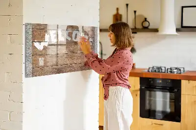 Välkomstskylt magnetisk tavla med penna