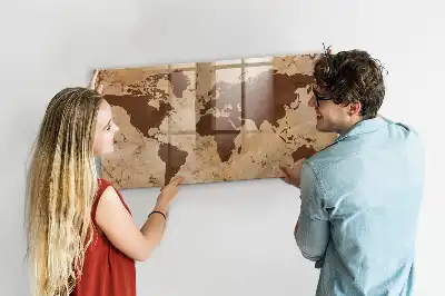 Magnetisk rittavla med motiv av en vintage världskarta