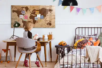 Magnetisk rittavla med motiv av en vintage världskarta