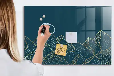 Magnetisk skrivtavla med penna motiv av berg