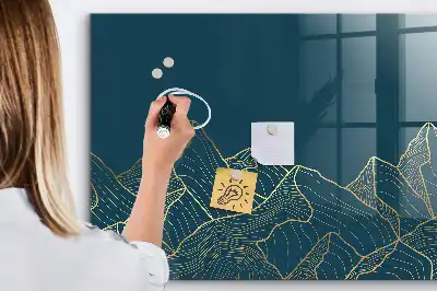 Magnetisk skrivtavla med penna motiv av berg