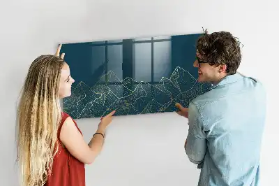 Magnetisk skrivtavla med penna motiv av berg