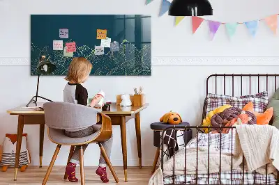 Magnetisk skrivtavla med penna motiv av berg