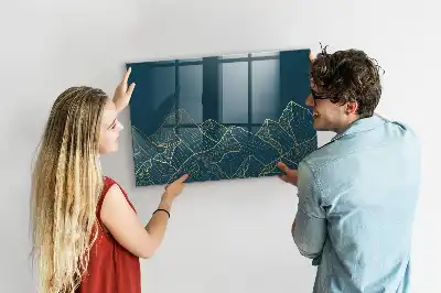 Magnetisk skrivtavla med penna motiv av berg