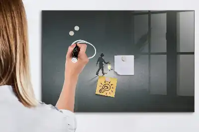 Magnetisk tavla med penna vandrare i mörkret