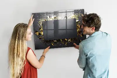 Magnetisk tavla med tillhörande penna och guldkonfetti